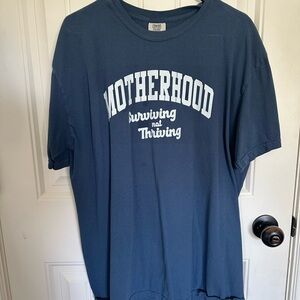 Little Mama Shirt Shop Blue Graphic T-Shirt Motherhood Surviving not Thriving